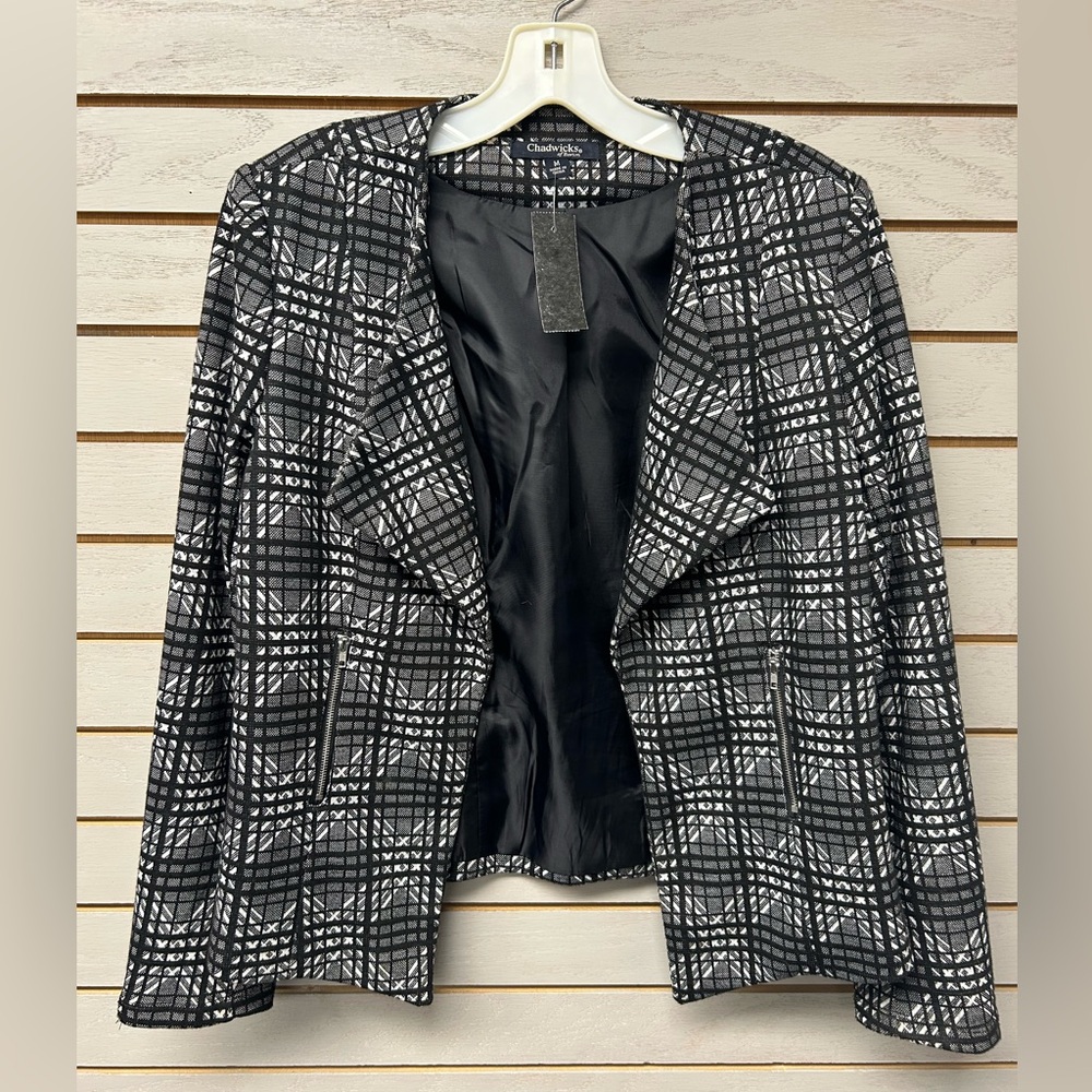 Chadwicks Black and White Plaid Blazer - Picture 8 of 8
